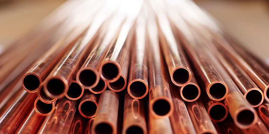Tubo de cobre nuevo